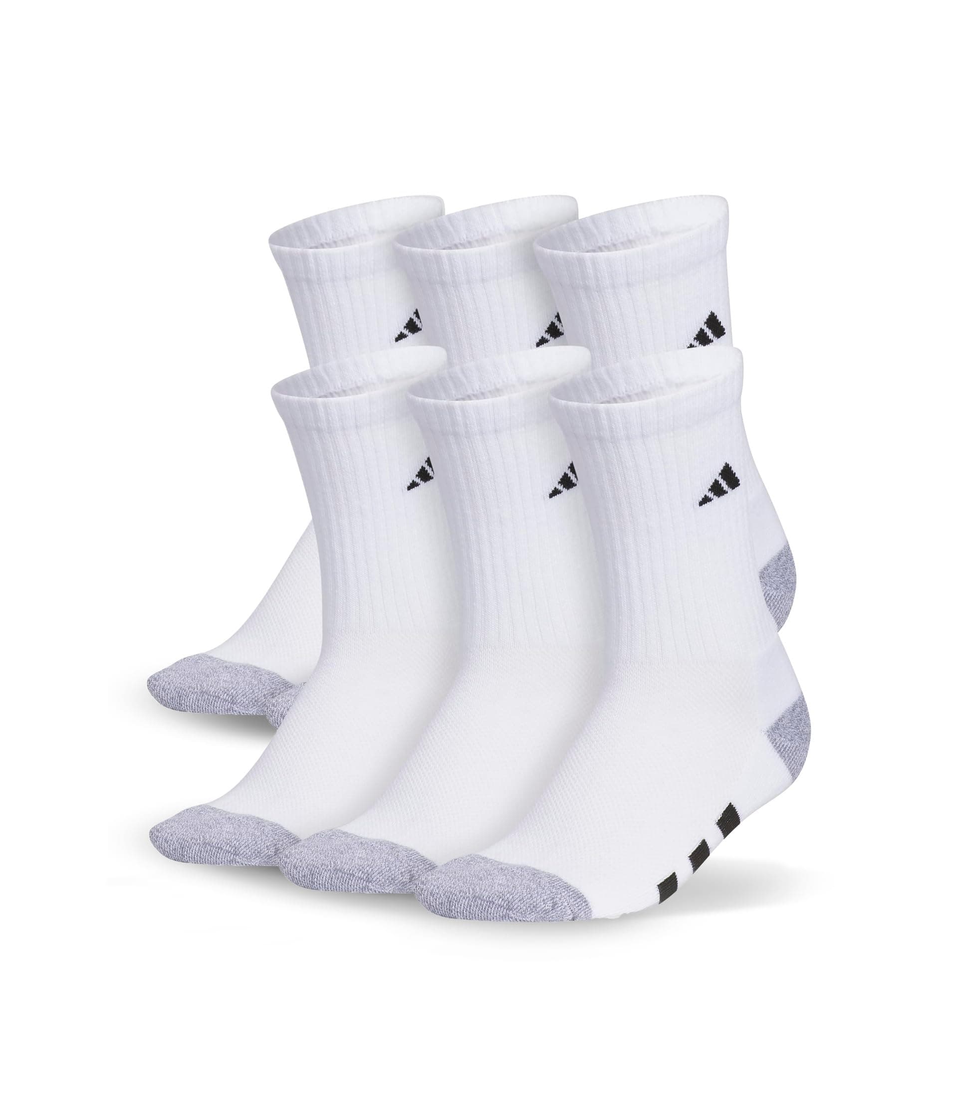 adidas Kids Athletic Cushioned 6-Pack Crew (Little Kid/Big Kid) — cor Branco